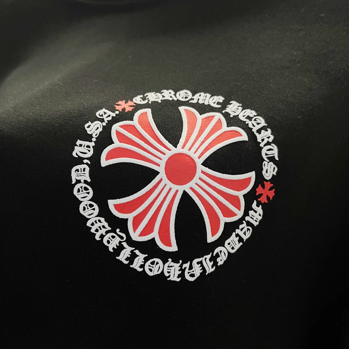 P220 chrome hearts/Chrome Hearts 420g pure cotton round neck sweatshirt, front and back sleeves cross Sanskrit letters large printed LOGO logo, official synchronization 1:1 original mold opening, fashion personality, versatile trend, pure original quality, original washed fabric, tag, collar label, washed wheat, three complete labels, color: black, white. Size: XS-L